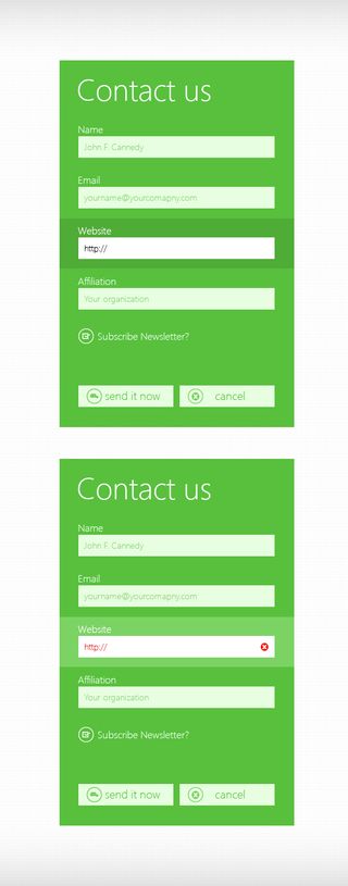 Metro Style Contact Form PSD