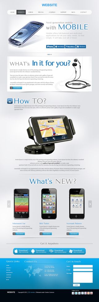 Product Showcase PSD Website Template